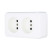Double socket for open installation without grounding contacts with protective shutters (white), Standard