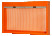 Wall/table cabinet with curtain, orange 900 x 170 x 1500 mm