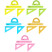 Набор чертежный СТАММ, размер S (линейка 16см, 2 треугольника, транспортир), прозрачный, неоновые цвета, ассорти, европодвес