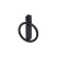 Handle meb. button met. ROUND black matte, AKS