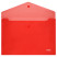 Папка-конверт на кнопке СТАММ А4, 180мкм, пластик, прозрачная, красная