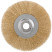 Корщетка-колесо, посадочный диаметр 22,2 мм, стальная латунированная волнистая проволока 180 мм