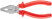 Light combination pliers, plastic handles, 160 mm polished steel