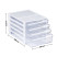 Block of 4 extendable STAMM trays, white body, transparent trays