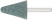 Abrasive ball (on stone, marble, tile), shank 6 mm, cone with rounded 25 x 35 mm