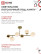 AURORA LUNA lamp chandelier-6G9-LT 6xG9 frosted lampshades, brass body IN HOME