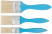 Кисти флейцевые, синяя ручка, набор 3 шт.(1", 1,5", 2")