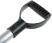 Sidewalk steel snow shovel, curved aluminum handle 428x375x1300 mm