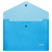 Envelope folder on the button STAMM A4, 180mkm, plastic, transparent, blue