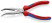 Long pliers with dir. edge, semicircular sponge 40°, cut: provol. cf. Ø 3.2 mm, solid. Ø 2.2 mm, L-200 mm, black, 2-k handles