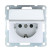 Socket with S/c, blinds and lid (silver metallic) LK60