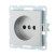 Розетка без з/к, со шторками (серебристый металлик) LK60