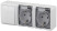 Block two sockets + Switch ERA Expert 11-7404-01 Dual IP54 16A-10AX-250V AC White