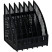 Paper tray vertical STAMP "Line", prefabricated, 6 compartments, black