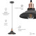 ERA PL4 BK/RC Pendant Lamp for E27 lampshade height 80mm Suspension 800mm Black/copper