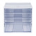Block of 4 extendable STAMM trays, white body, transparent trays