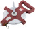 Measuring tape, red open case, fiberglass tape 50 m