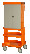 2-дверный шкаф для инструментов на колесиках оранжевый 1605 x 450 x 625 мм
