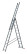 Aluminum 3-section universal ladder with 14 steps. (3x14) Standard