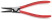 Forceps for external locking rings, straight. sponges, posad. size Ø 40 - 100 mm, tip Ø 2.3 mm, L-210 mm, black, 1-k handles