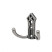 Hook metal two-horn metal PALAZZO antique silver AKS