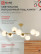 AURORA LUNA lamp chandelier-8G9-LT 8xG9 frosted lampshades, brass body IN HOME