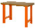 Heavy duty workbench MDF table top with 4 legs orange 1500 x 750 x 1030 mm