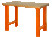 Сверхмощный верстак, деревянная столешница с 4-мя ножками оранжевый 1500 x 750 x 1030 мм