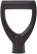 The handle for the shovels is plastic, the landing diameter is 38 mm