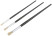 Artistic brushes, natural bristles, wooden handle, round, set of 3 pcs.