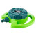 Garden sprinkler, 9 functions, plastic with metal irrigation systemstable base