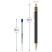 Berlingo ballpoint pen "Silver Premium" blue, 0.7 mm,black/gold case, push-button, plastic case