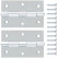 Universal hinges, set of 2 pcs., zinc 75 x 50 mm