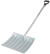 Sidewalk steel snow shovel, curved aluminum handle 428x375x1300 mm