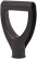 The handle for the shovels is plastic, the landing diameter is 38 mm