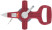 Geodetic tape measure, steel tape, red open plastic case 50 m