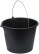 Plastic construction bucket for mixing mortar with a 12 l spout