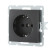 Socket with a/c, with blinds (black velvet) LK60