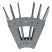 Лоток для бумаг веерный СТАММ "Эконом", 6-ти секционный, серый