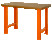 Сверхмощный верстак столешница из МДФ с 4-мя ножками оранжевый 1500 x 750 x 1030 мм