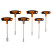 Screwdriver set for nuts with T-shaped handle 5 - 13 mm, 6 pcs