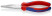 Длинногубцы, плоские рифлённые губки 50 мм, L-190 мм, хром, двукомпонентные ручки