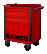 Tool cart with 5 drawers and protective sides, red