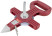 Geodetic tape measure, steel tape, red open plastic case 50 m