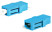 FA-P00Z-LC/LC-N/WH-BL Optical pass-through adapter LC-LC, SM, simplex, plastic housing, blue, white caps