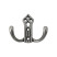 Hook metal two-horn metal PALAZZO antique silver AKS