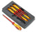 VDE screwdriver set, 6 items, complete set: SL3/4/5.5/6.5 slot. (KN-982030/40/55/65), PH1/2 cross. (KN-982401/02)
