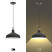 ERA PL2 BK/RC Pendant lamp for E27 lampshade height 200mm Suspension 780mm Black/copper
