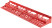 Tool shelf plastic red, 96 holes, 610x150 mm