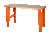 Heavy duty workbench, wooden table top, height adjustable, 4 legs, orange, 1800 x 750 x 1030 mm